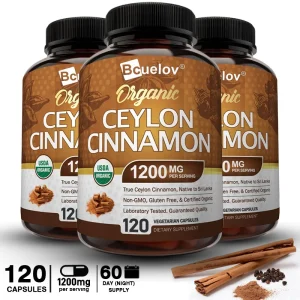 Organic Ceylon Cinnamon 1200mg – Blood Sugar & Heart Health Support