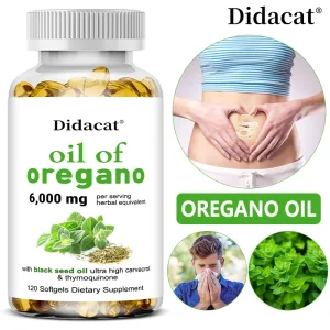 Oregano Oil 6000mg Softgels with Black Seed – Gut, Digestive & Immune Support
